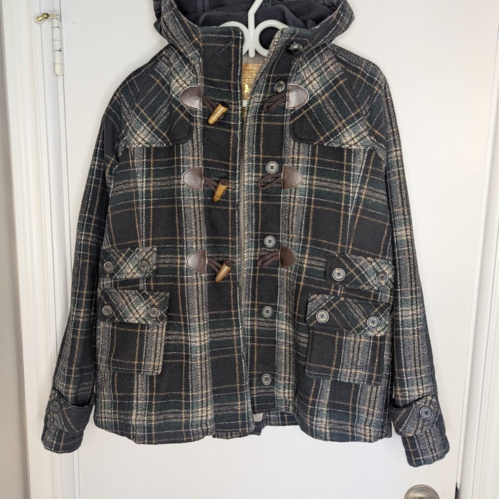 PLAID WOMENS WOOL JACKET SIZE LARGE